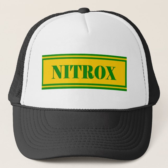 NITROX DIVING LOGO BOTTLE NITRO SCUBA DIVER Tshirt Trucker Hat (Front)