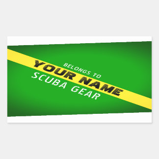 NITROX FLAG. MARK  EQUIPMENT WITH PERSONAL NAME RECTANGULAR STICKER