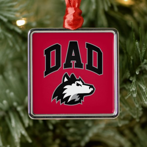 NIU Huskies Dad Metal Ornament