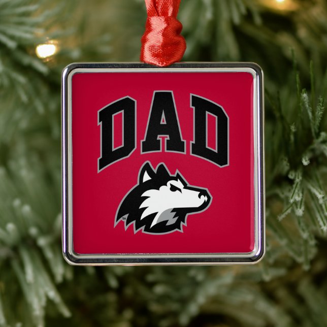 NIU Huskies Dad Metal Ornament (Tree)