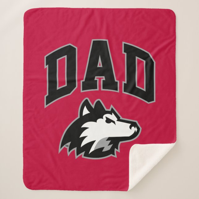 NIU Huskies Dad Sherpa Blanket (Front)