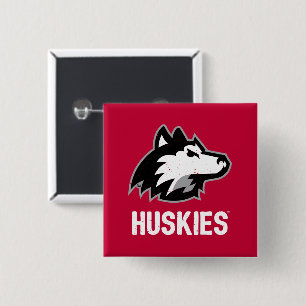 NIU Huskies Distressed Button