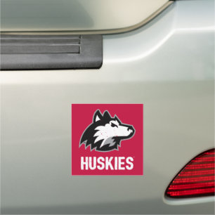 NIU Huskies Distressed Car Magnet