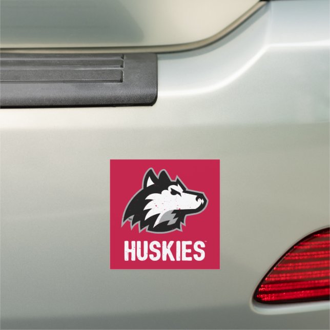 NIU Huskies Distressed Car Magnet (In Situ)