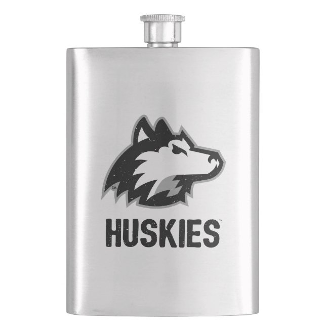 NIU Huskies Distressed Flask (Front)