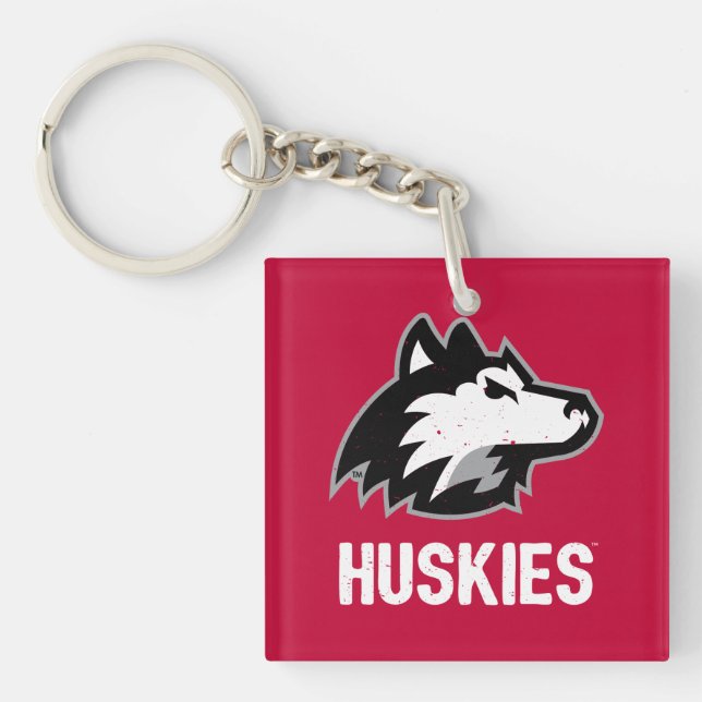NIU Huskies Distressed Keychain (Front)