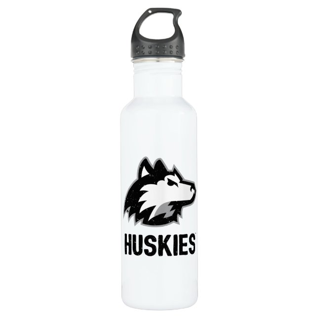 NIU Huskies Distressed Stainless Steel Water Bottle (Front)