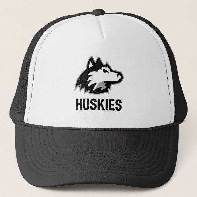 NIU Huskies Distressed Trucker Hat (Front)