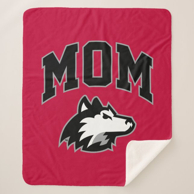 NIU Huskies Mom Sherpa Blanket (Front)