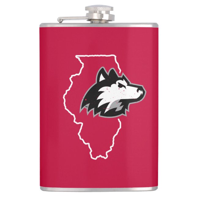 NIU Huskies State Love Flask (Front)
