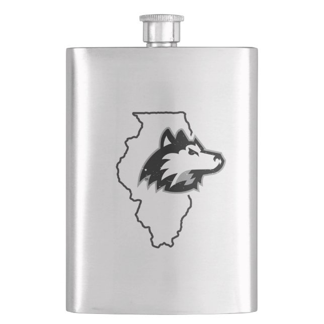 NIU Huskies State Love Flask (Front)