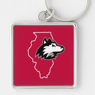 NIU Huskies State Love Keychain