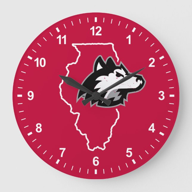 NIU Huskies State Love Large Clock (Front)