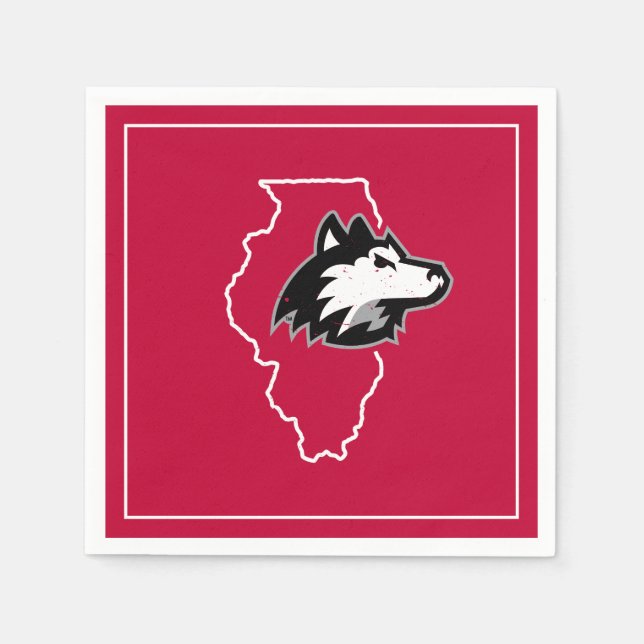 NIU Huskies State Love Napkins (Front)
