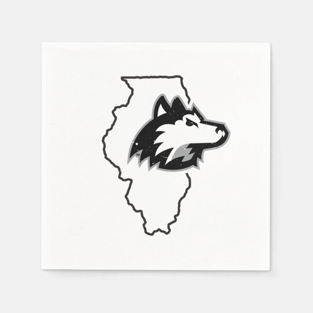 NIU Huskies State Love Napkins (Front)