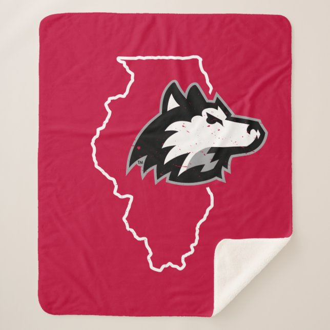 NIU Huskies State Love Sherpa Blanket (Front)