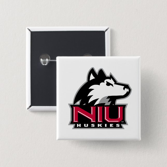 NIU Huskies Wordmark Button (Front & Back)