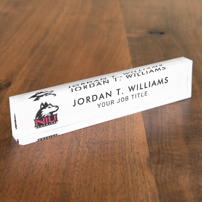 NIU Huskies Wordmark Desk Name Plate (Side)