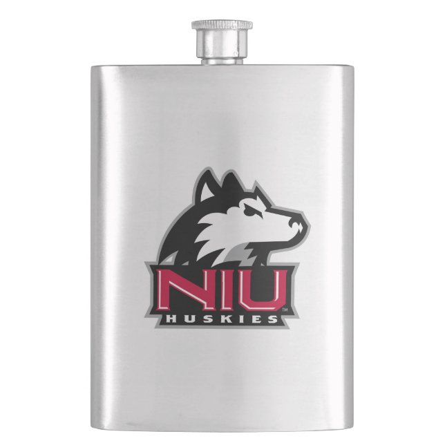 NIU Huskies Wordmark Flask (Front)