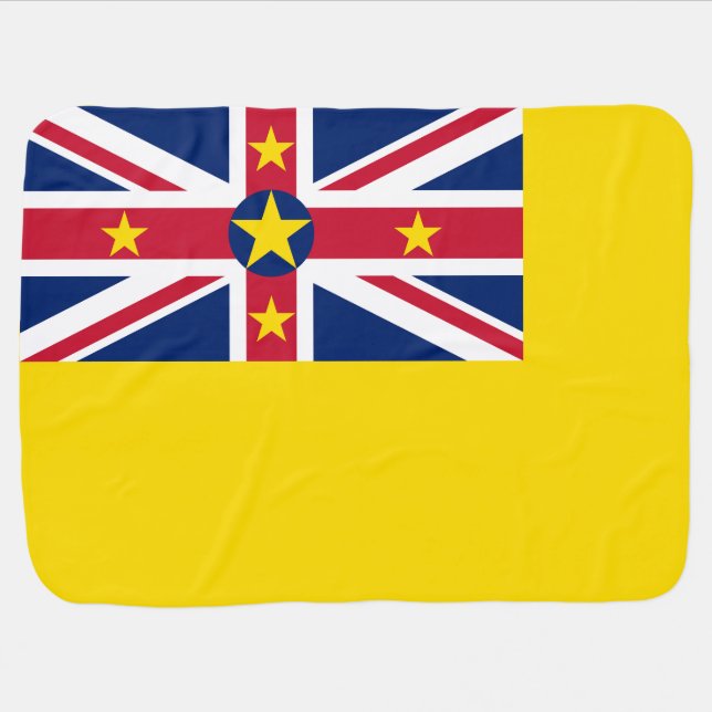Niue Flag Baby Blanket (Horizontal)