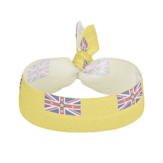 Niue Flag Elastic Hair Tie (Front)