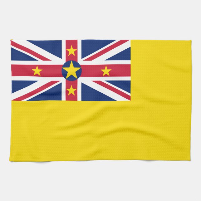 Niue Flag Kitchen Towel (Horizontal)