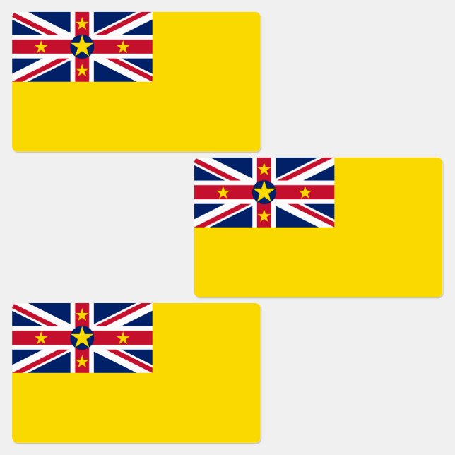 Niue Flag Labels (Group)