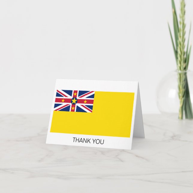 Niue Flag Letterpress Thank You Card (Front)