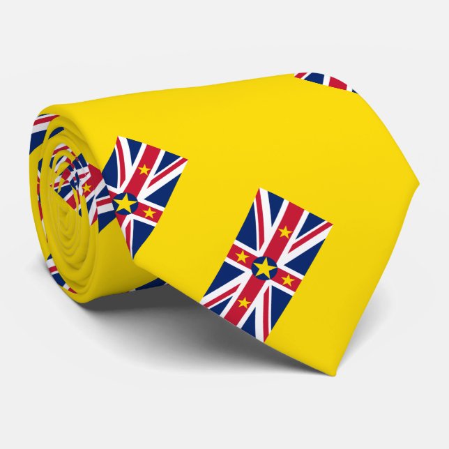 Niue Flag Neck Tie (Rolled)