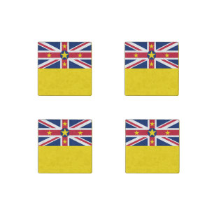 Niue Flag Stone Magnet