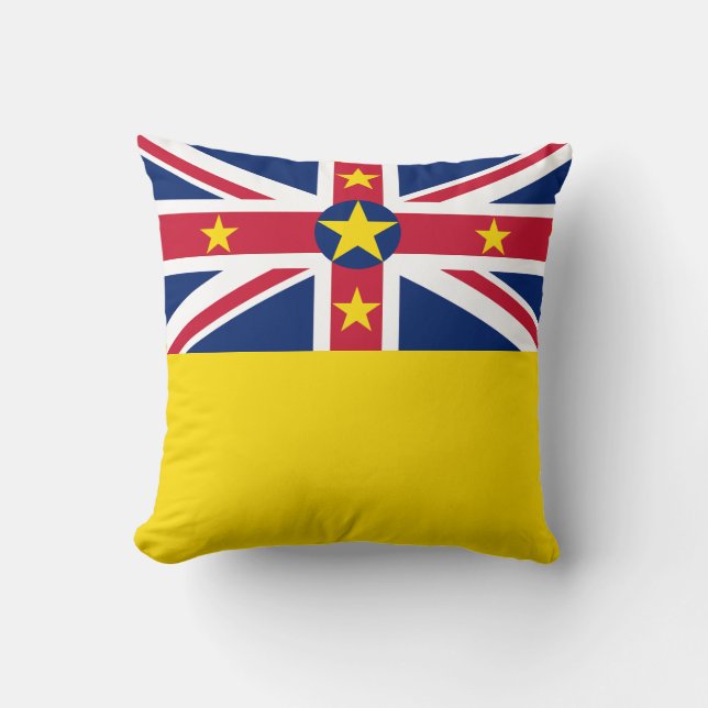 Niue Flag Throw Pillow (Front)