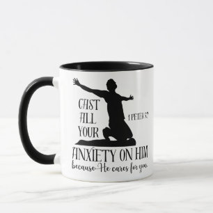 NIV 1 Peter 5:7 Cast All your Anxiety on Him Bible Mug
