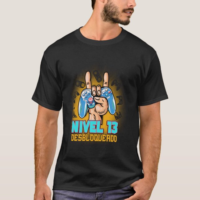 Nivel 13 Desbloqueado 13th Birthday Spanish Cumple T-Shirt (Front)