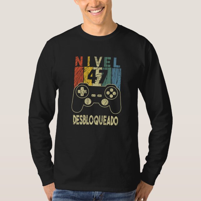 Nivel 47 Desbloqueado Gamer 47 Años Hombre T-Shirt (Front)