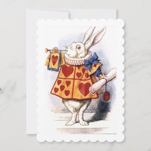 Nivens McTwisp the  Rabbit Alice in Wonderland Invitation (Front)
