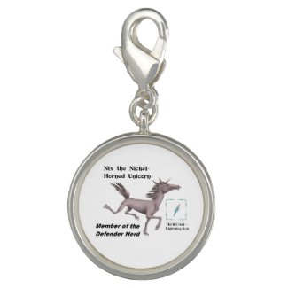 Nix with Herd Info - Round Silver Plated Charm 