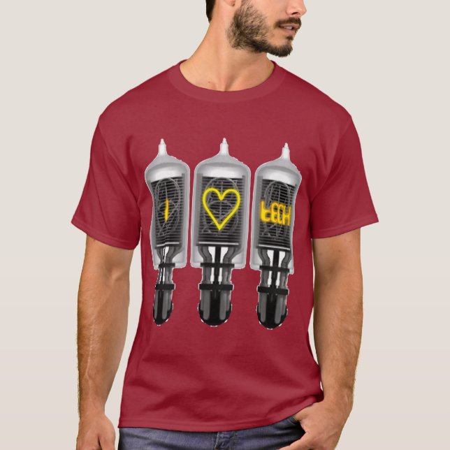 Nixie Tube Tech Love T-Shirt (Front)