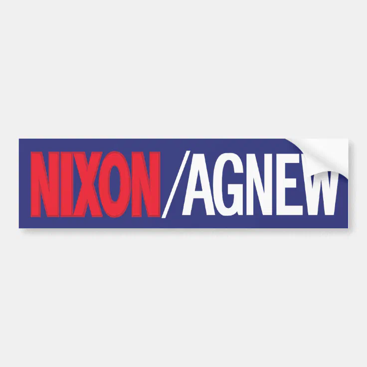 1968 Nixon Agnew Bumper Sticker 