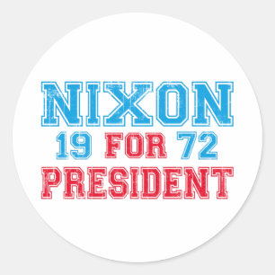 Nixon 1972 election classic round sticker