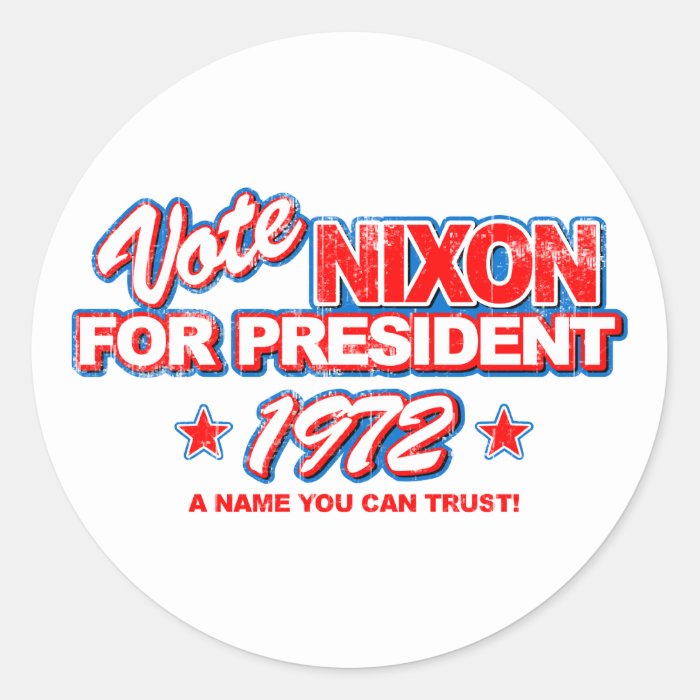 Nixon 1972 Election Round Sticker