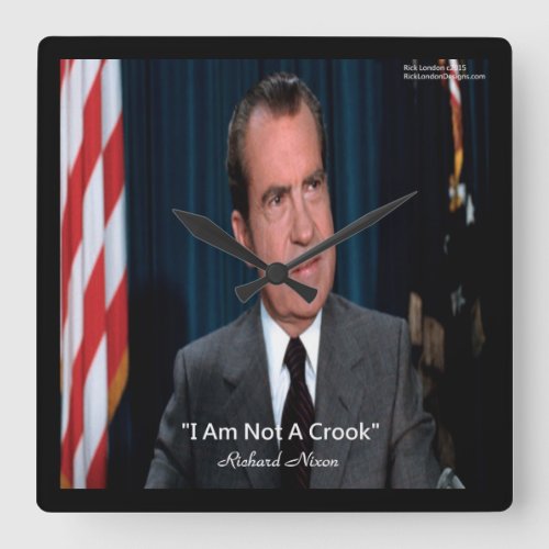 Nixon  Not A Crook Quote Wall Clock