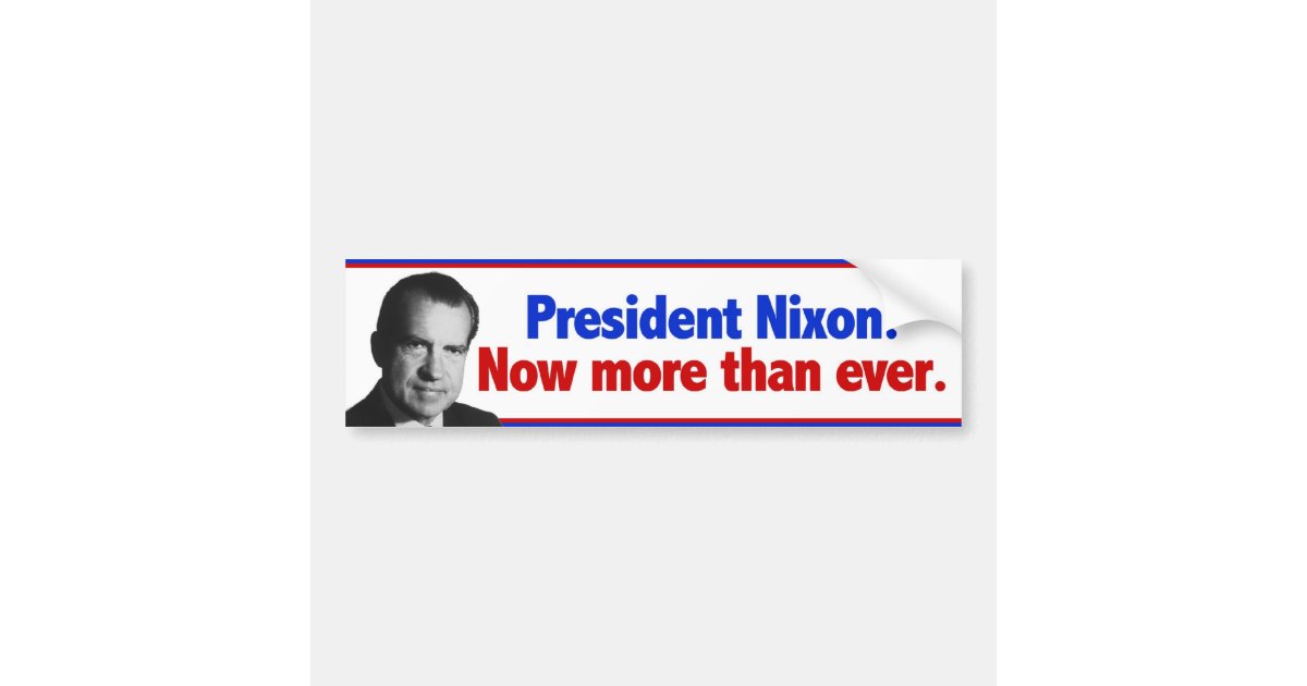 Vintage 70s Richard Nixon Campaign Bumper Sticker NOW MORE THAN EVER