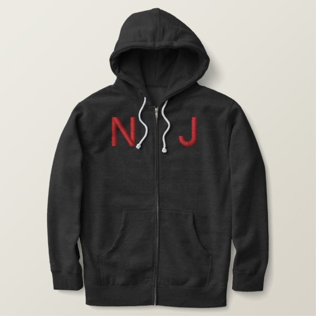 NJ EMBROIDERED HOODIE (Design Front)