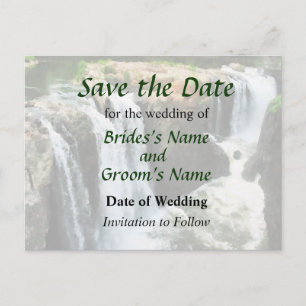 NJ - Waterfall Paterson NJ Save the Date Announcement Postcard