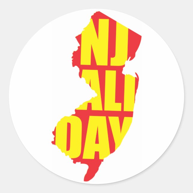 njallday classic round sticker (Front)