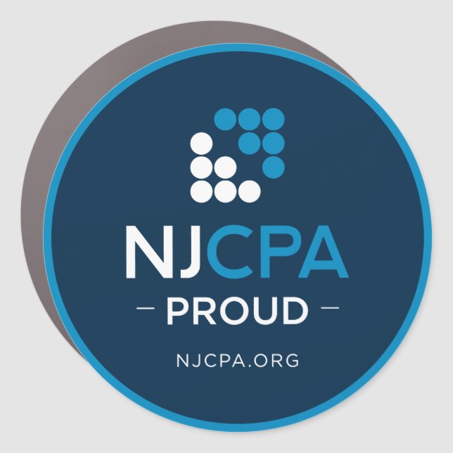 NJCPA Blue Car Magnet with Border - NJCPA PROUD (Front)