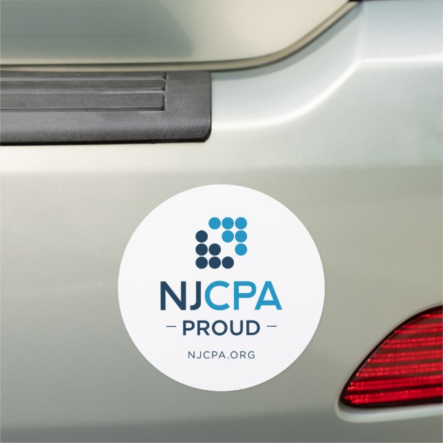 NJCPA Car Magnet - White - NJCPA PROUD (In Situ)