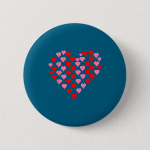 Nk And Red Hearts Lovers Funny Valentine’s Day Hum Button
