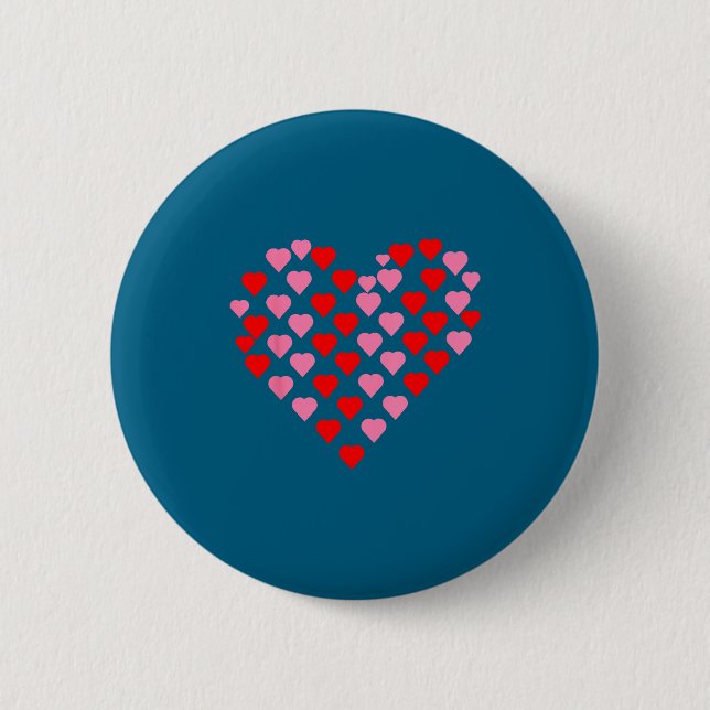 Nk And Red Hearts Lovers Funny Valentine’s Day Hum Button (Front)