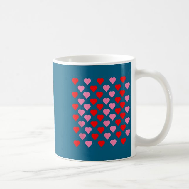 Nk And Red Hearts Lovers Funny Valentine’s Day Hum Coffee Mug (Right)